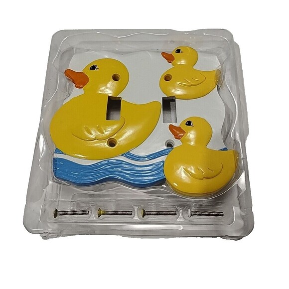 Rubber Ducky Double Light Switch Plate Borders Unlimited set - Picture 3 of 6